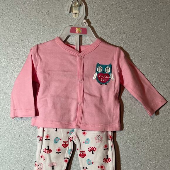 NWT Sweet & Soft Pink & White Owl 5 Piece Layette Set 0-3 Months - Picture 13 of 16